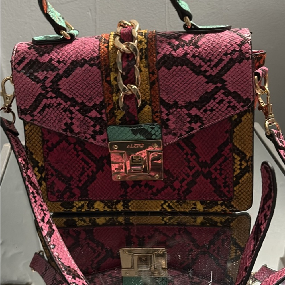 ALDO Multicolor Snake Print Crossbody Bag